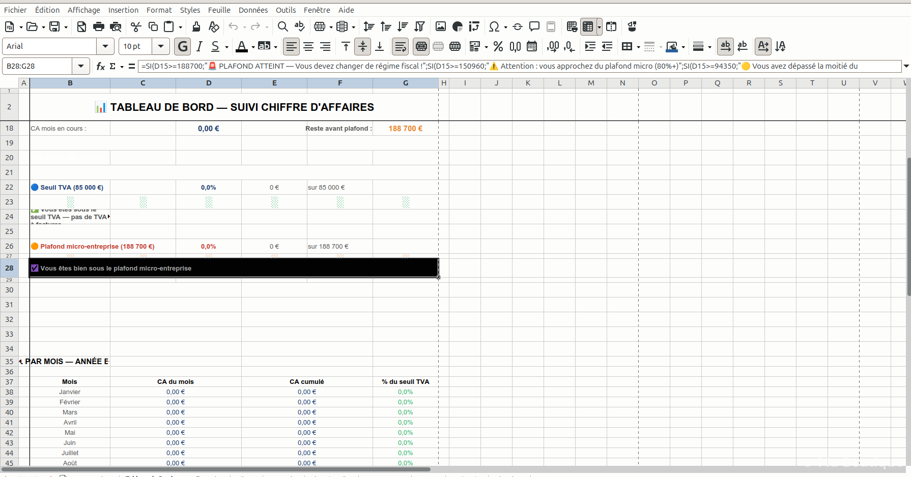 Modèle Excel de Facturation et Gestion pour Entrepreneurs – Image 3
